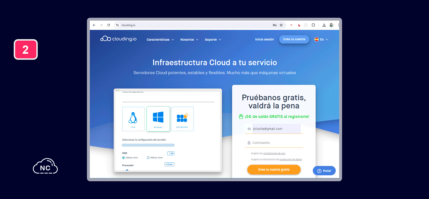 VPS son las iniciales de Virtual Private Server Plataforma de VPS Clouding.io