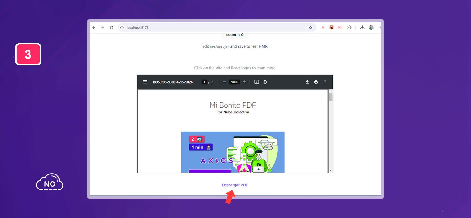 El botón genera un blog aleatorio del archivo PDF para cada descarga Botón para descargar el PDF con React