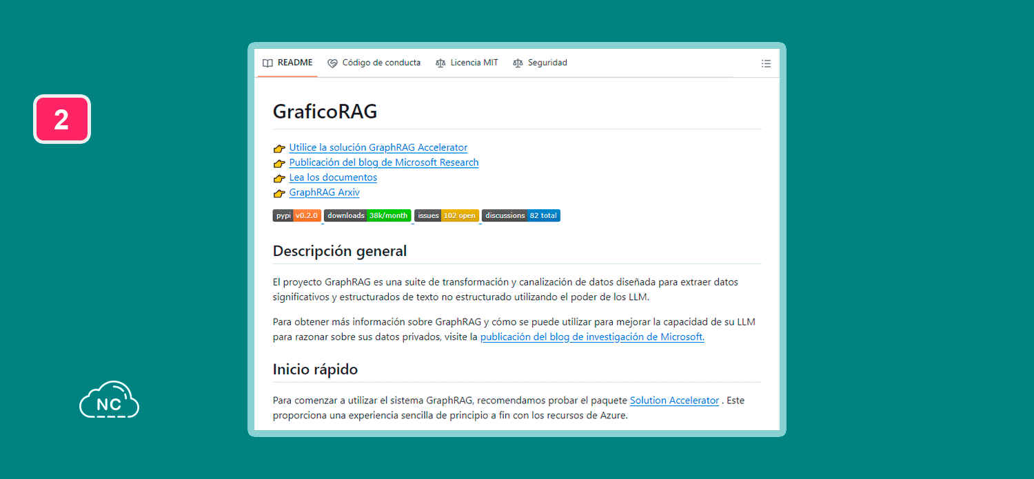 Se recomienda usar el paquete GraphRAG Accelerator para usar GraphRAG Repositorio de GraphRAG en GitHub