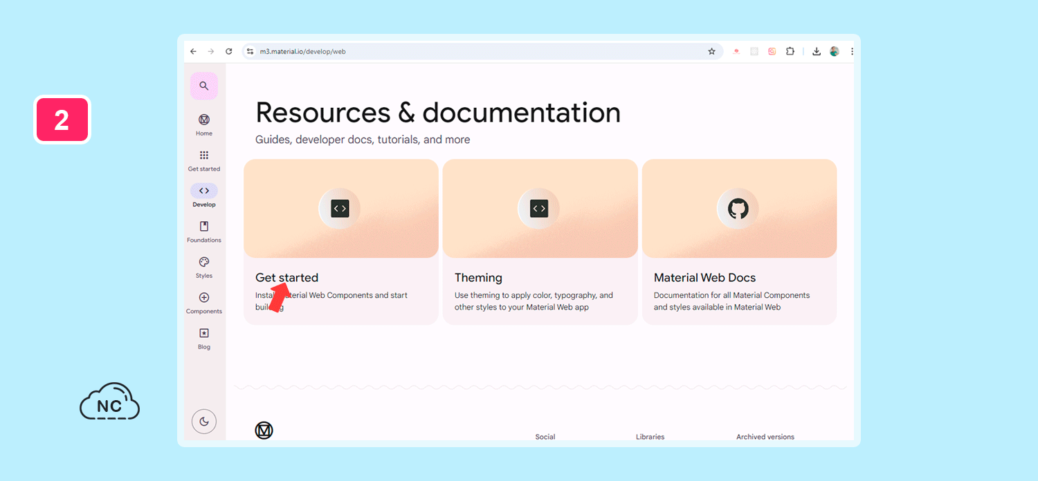 Su web está vinculada con a su repositorio de GitHub Página web oficial de Material Design 3