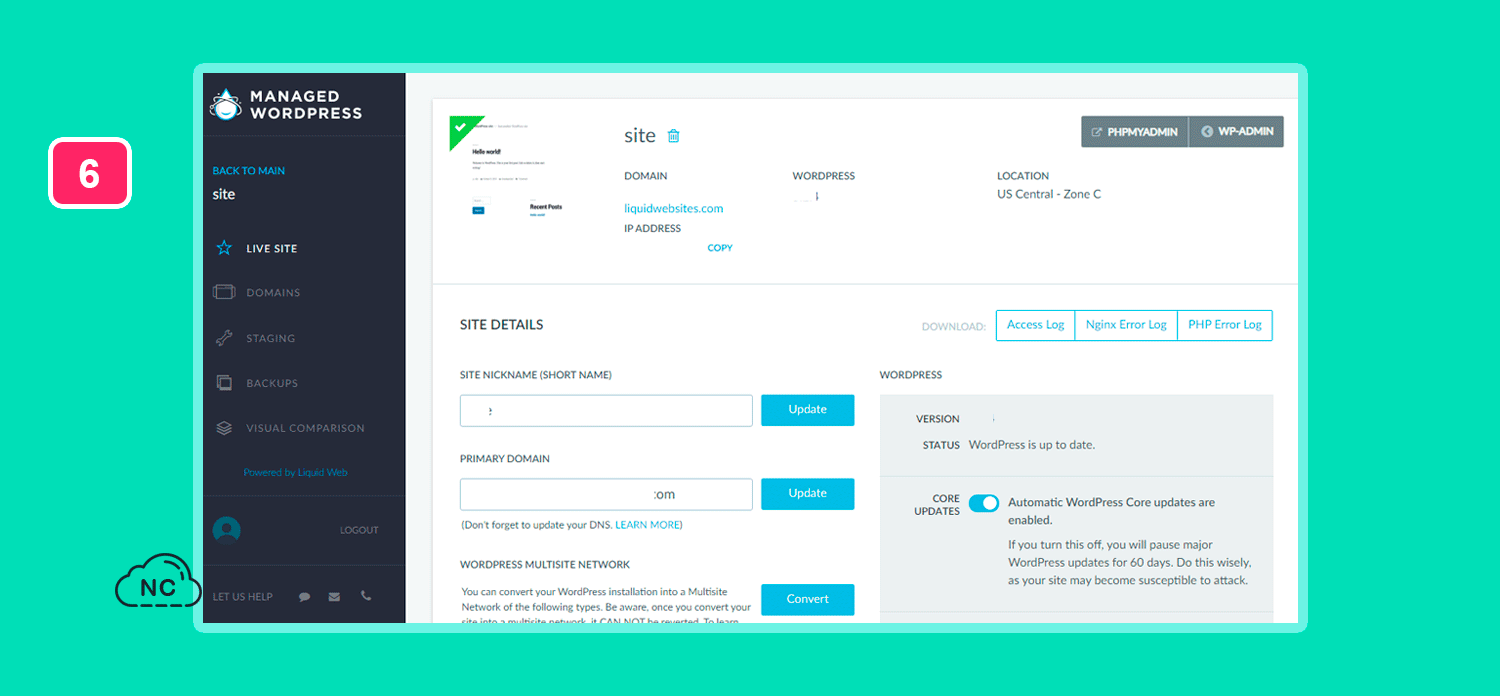 El VPS para PHP de Liquid Web brinda soporte 24/7 Proyecto de WordPress y PHP alojado en el VPS de Liquid Web
