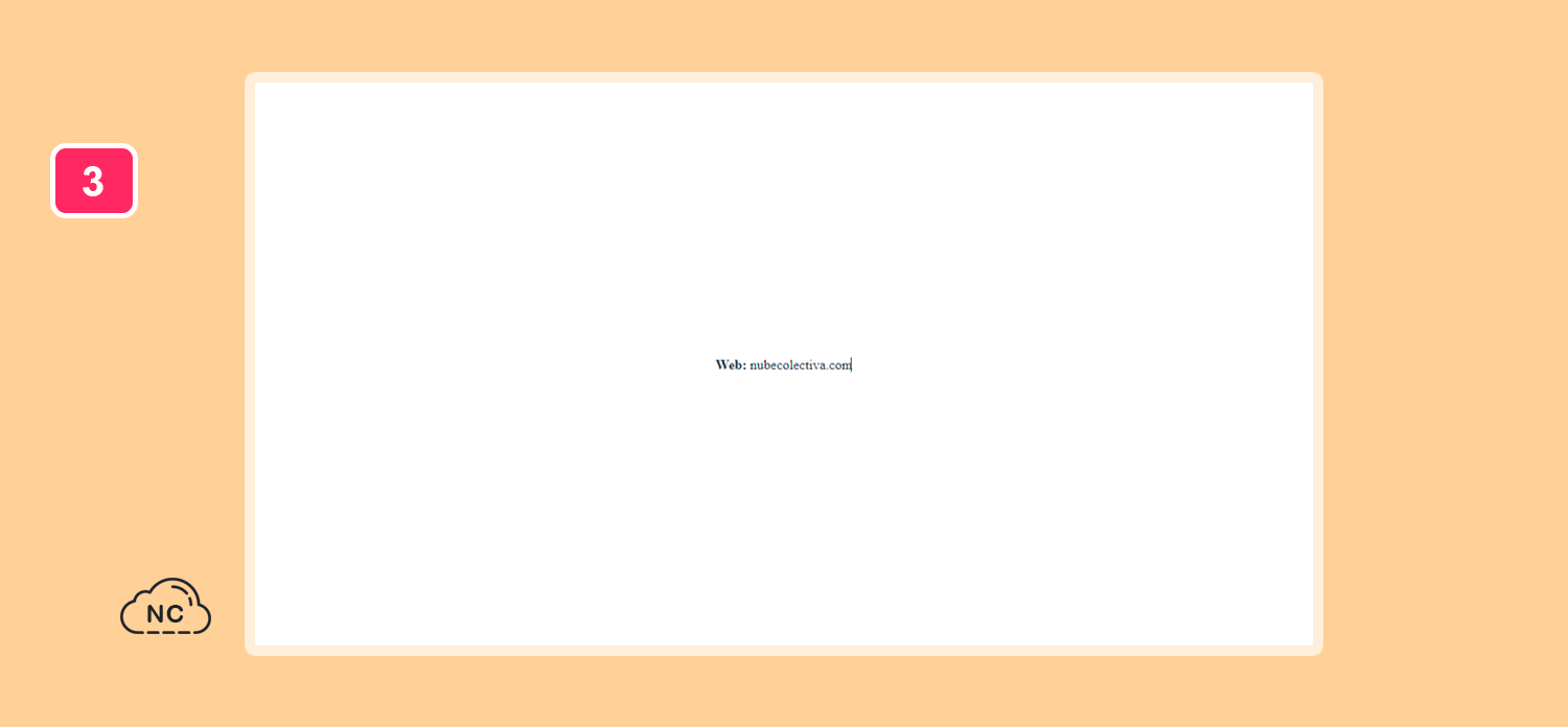 Puedes colocar el texto o url que desees Vista front del componente Web