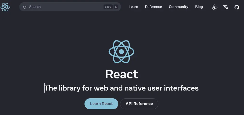 En su web podemos encontrar su documentación oficial Web oficial de React