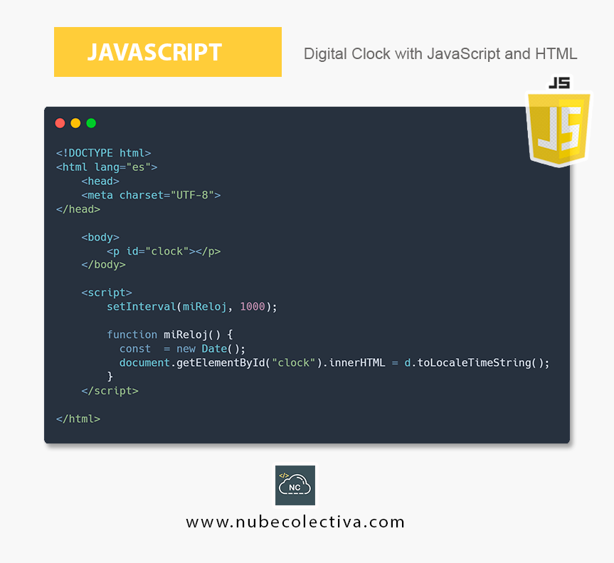 Digital Clock with JavaScript and HTML !