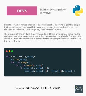 Bubble Sort Classification Algorithm in Python