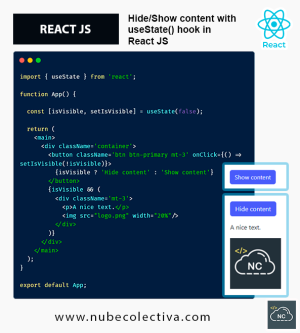 Hide/Show Content with useState() hook in React JS
