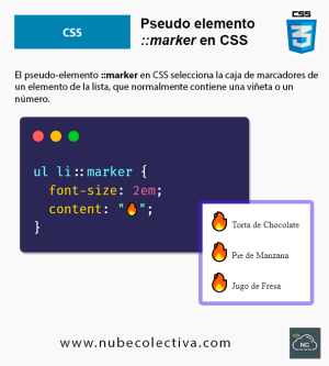 Pseudo elemento ::marker en CSS
