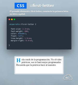 Como Hacer Letra Capital con CSS !