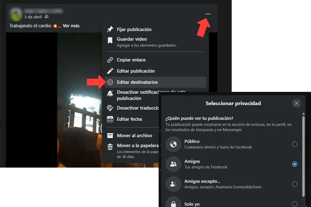 Configurando para que no puedan descargar un video de Facebook