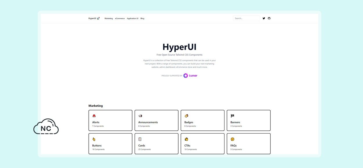 Ejemplo de componente de HyperUI