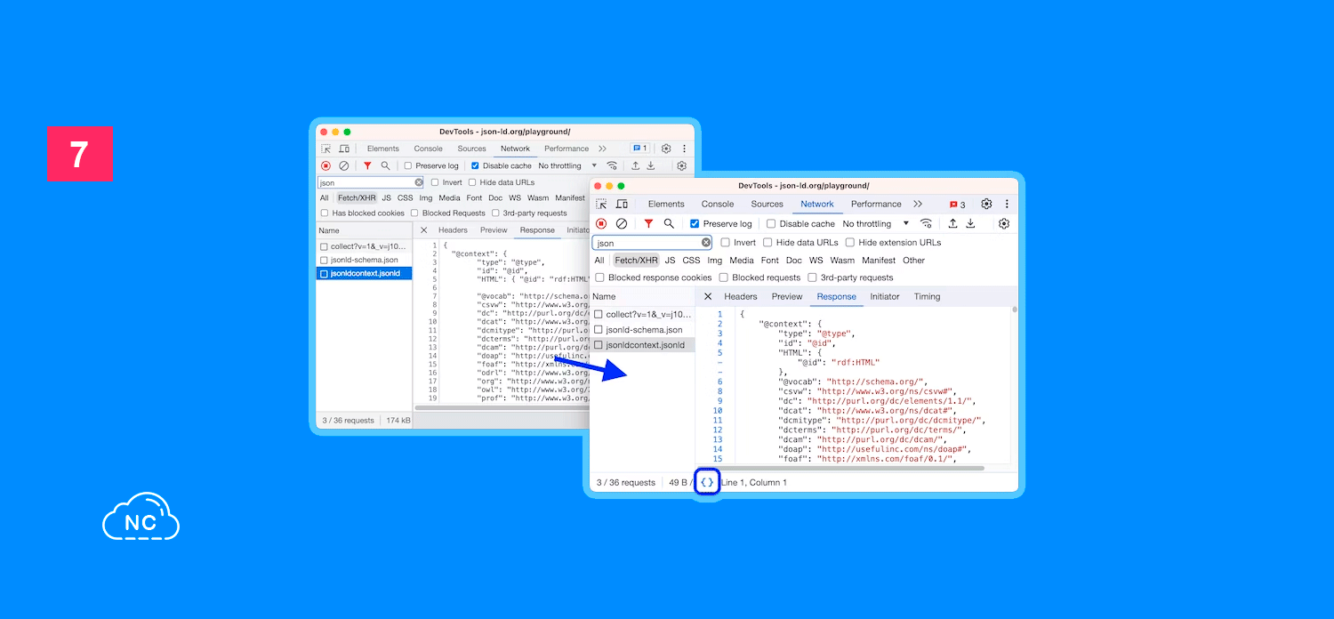 Tener los datos JSON de esta manera, nos permite hacer un mejor análisis Respuesta en forma JSON bonito