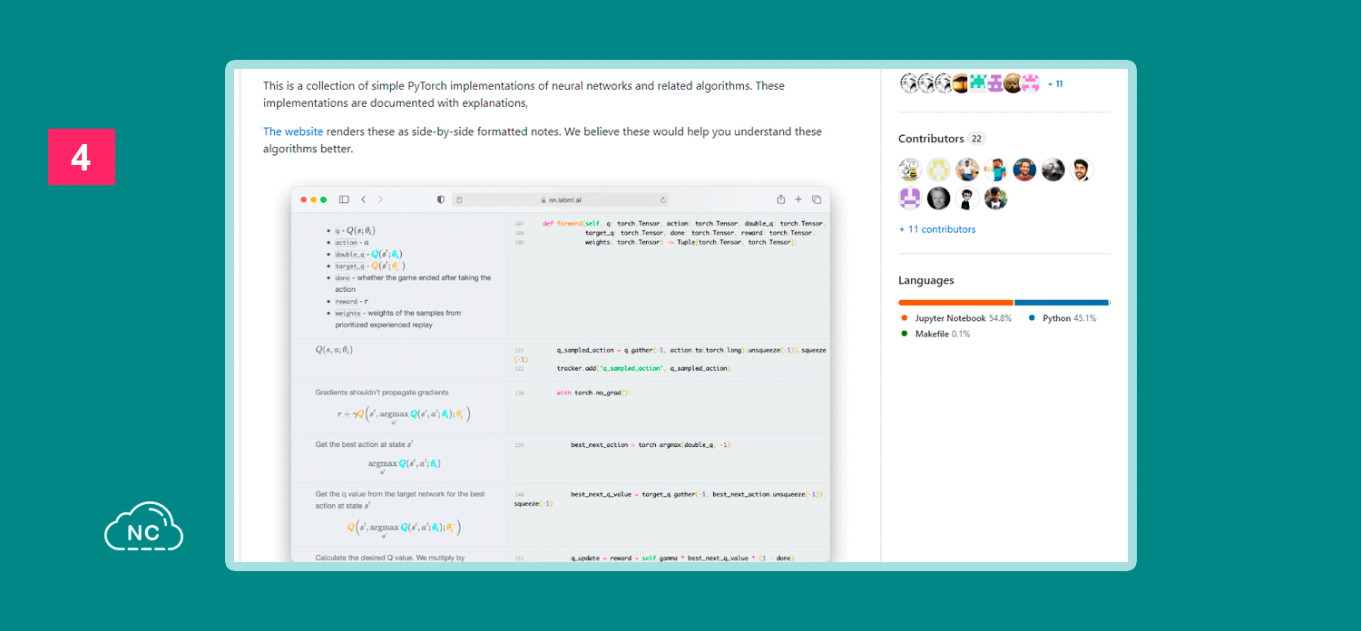 Las redes neuronales hace uso de neuronas artificiales Repositorio de labml.ai Deep Learning Paper Implementations en GitHub