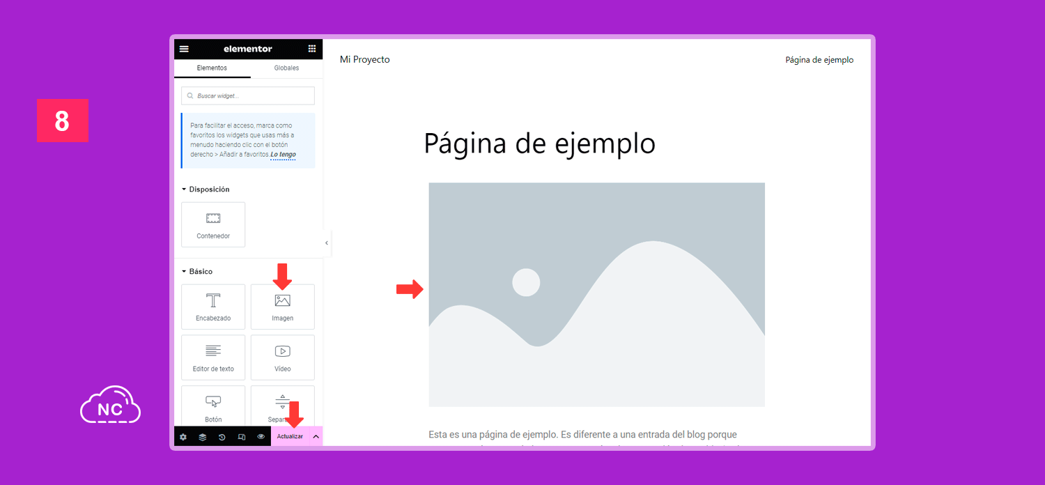 Cada elemento tiene una configuración particular Arrastrando una imágen dentro de Elementor en WordPress