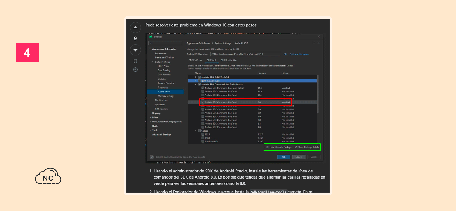 El gestor de SDK de Android Studio, aparte de tener SDKs, también contiene herramientas adicionales Respueta de Charis The Programmer a la consulta de Bhav Khurana