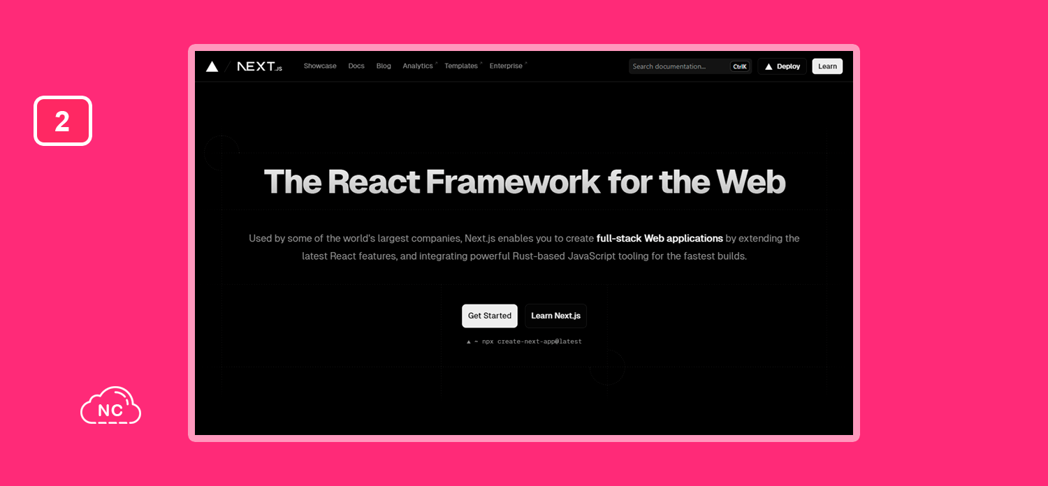 Next.js permite crear proyectos web reactivos Framework Next.js para JAMStack