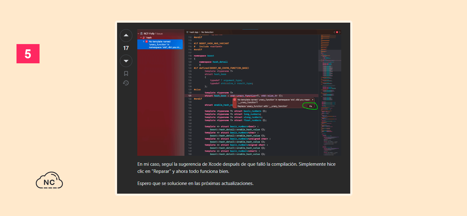 Es importante observar minuciosamente lo que nos indica el editor de código Respuesta del usuario Alaa Kanaan en Stack Overflow