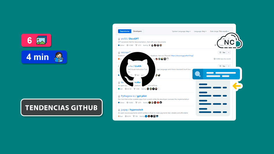 5 Repositorios que Fueron Tendencia en GitHub – Mes Octubre 2023 5 Repositorios que Fueron Tendencia en GitHub – Mes Octubre 2023