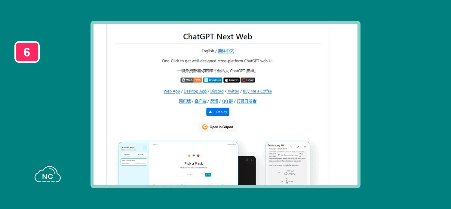 En su repositorio puedes encontrar una demostración en tiempo real Repositorio ChatGPT Next Web en GitHub