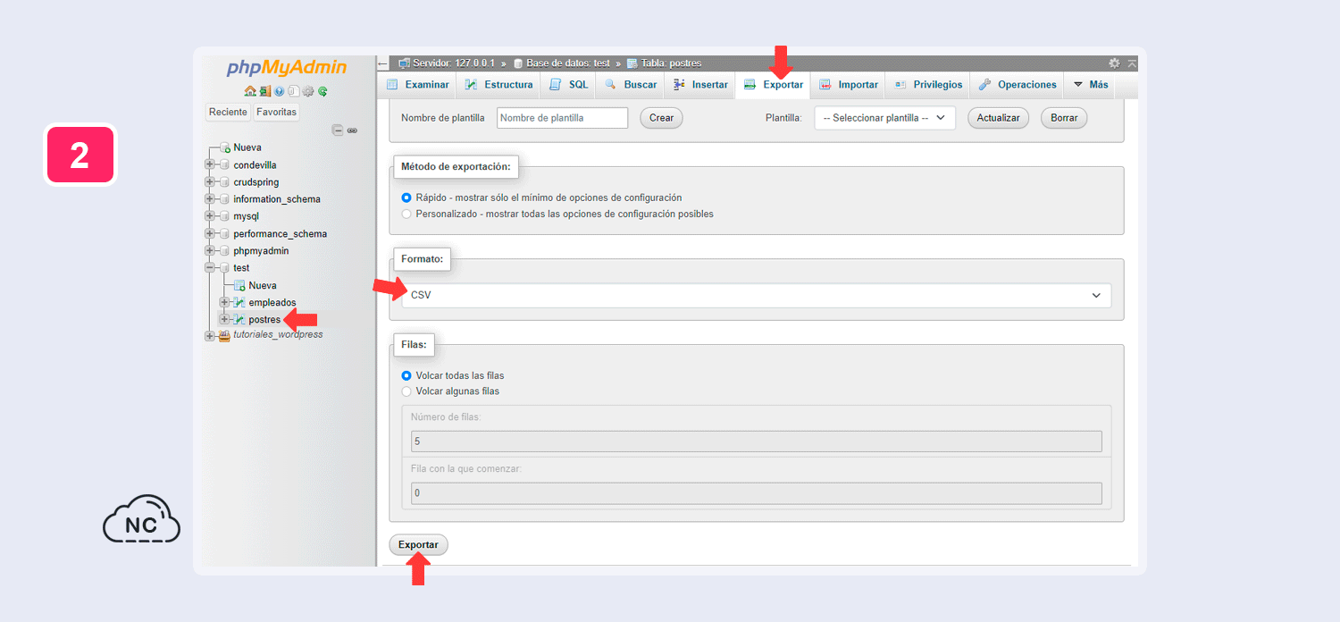 No vayas a elegir el formato CSV for MS Excel, porque ese formato es para Microsoft Excel Pasos para exportar una tabla de MySQL a formato CSV para MongoDB Compass