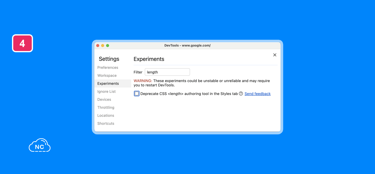 CSS length authoring permitía especificar medidas como vh, pt, px, in, em y más en propiedades de medidas CSS Opción Deprecate CSS <length> authoring tool in the Styles tab