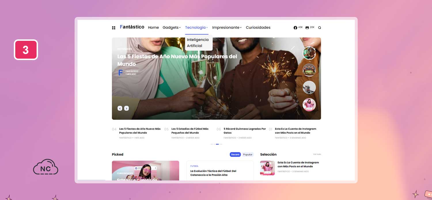 Las esquinas de las imágenes están redondeadas Página web con una buena interfaz mejorada