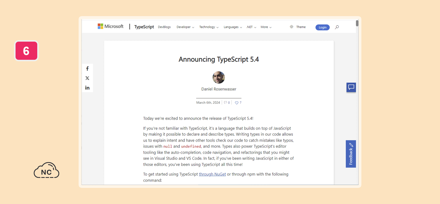 Muchas librerías, frameworks y similares, están basados en TypeScript Lanzamiento de TypeScript 5.4