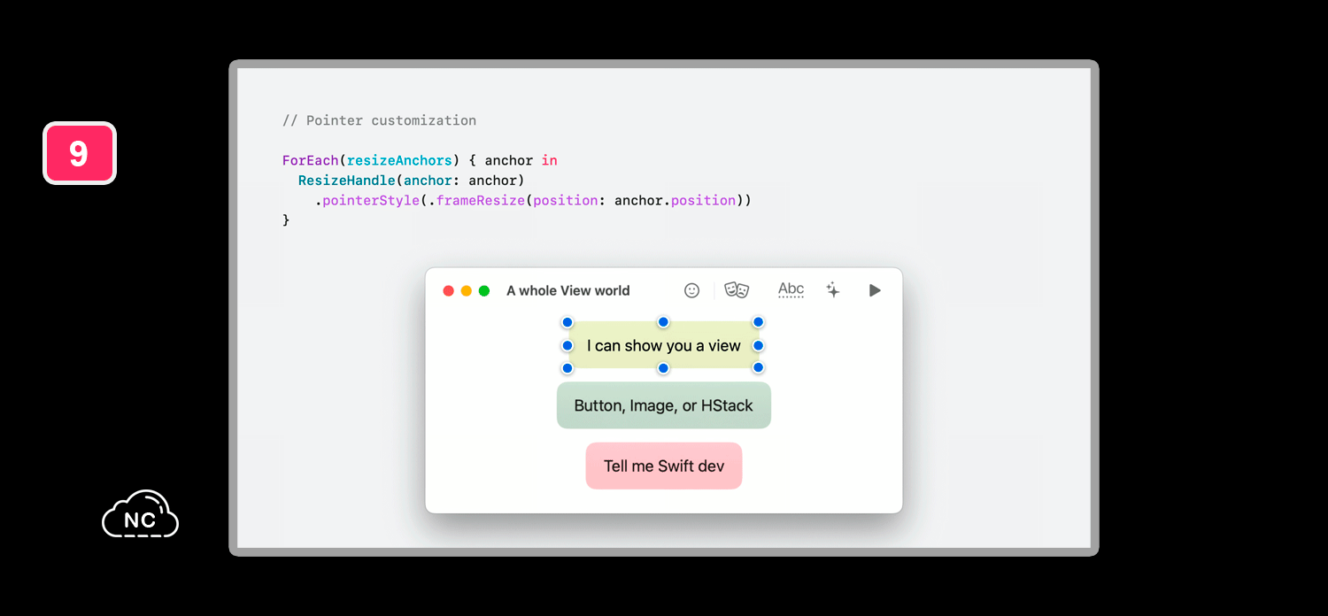 Puedes usar diferentes funciones luego del método ResizeHandle() Personalizando en tamaño de un elemento de forma rectangular