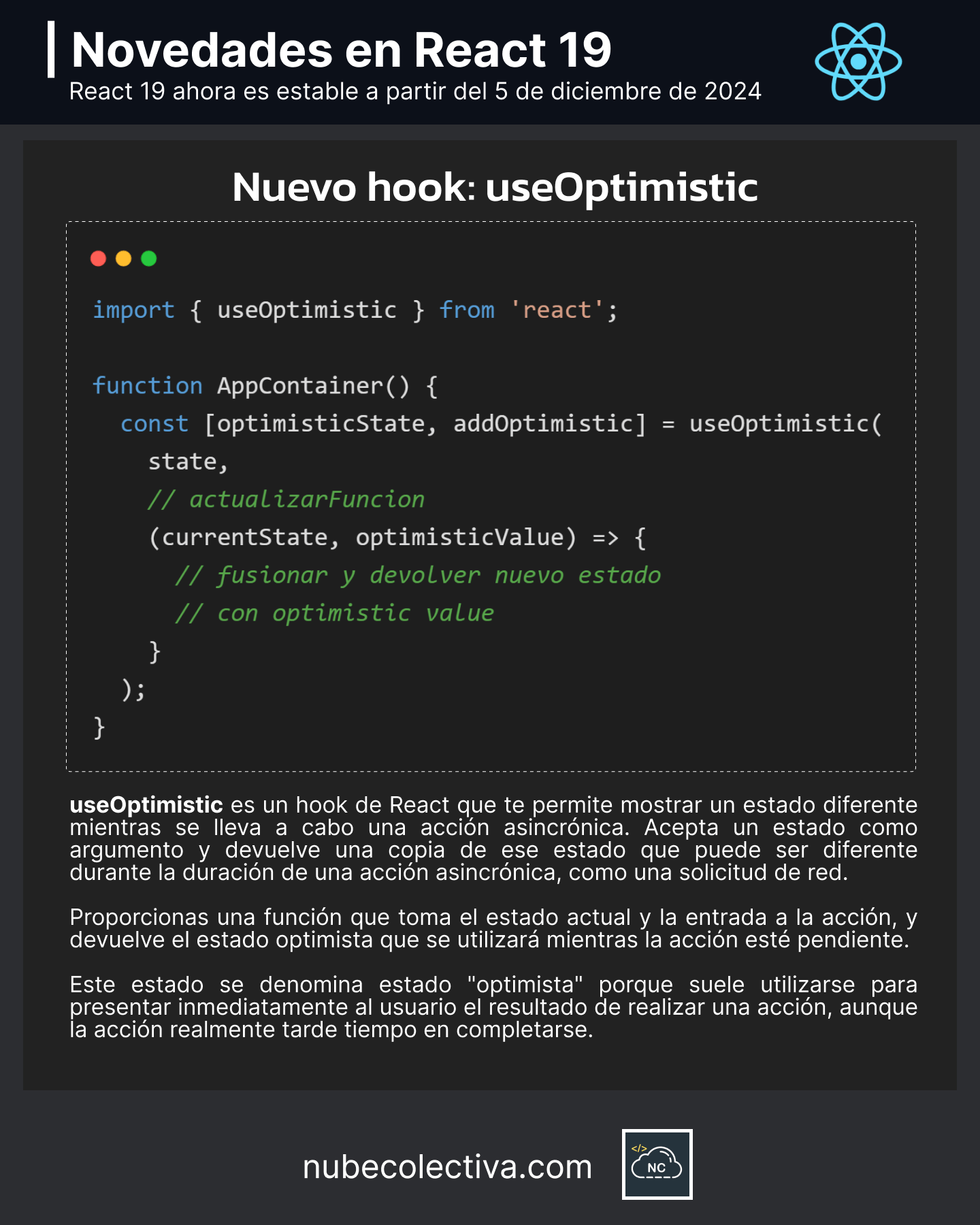 Nuevo Hook useOptimistic en React 19