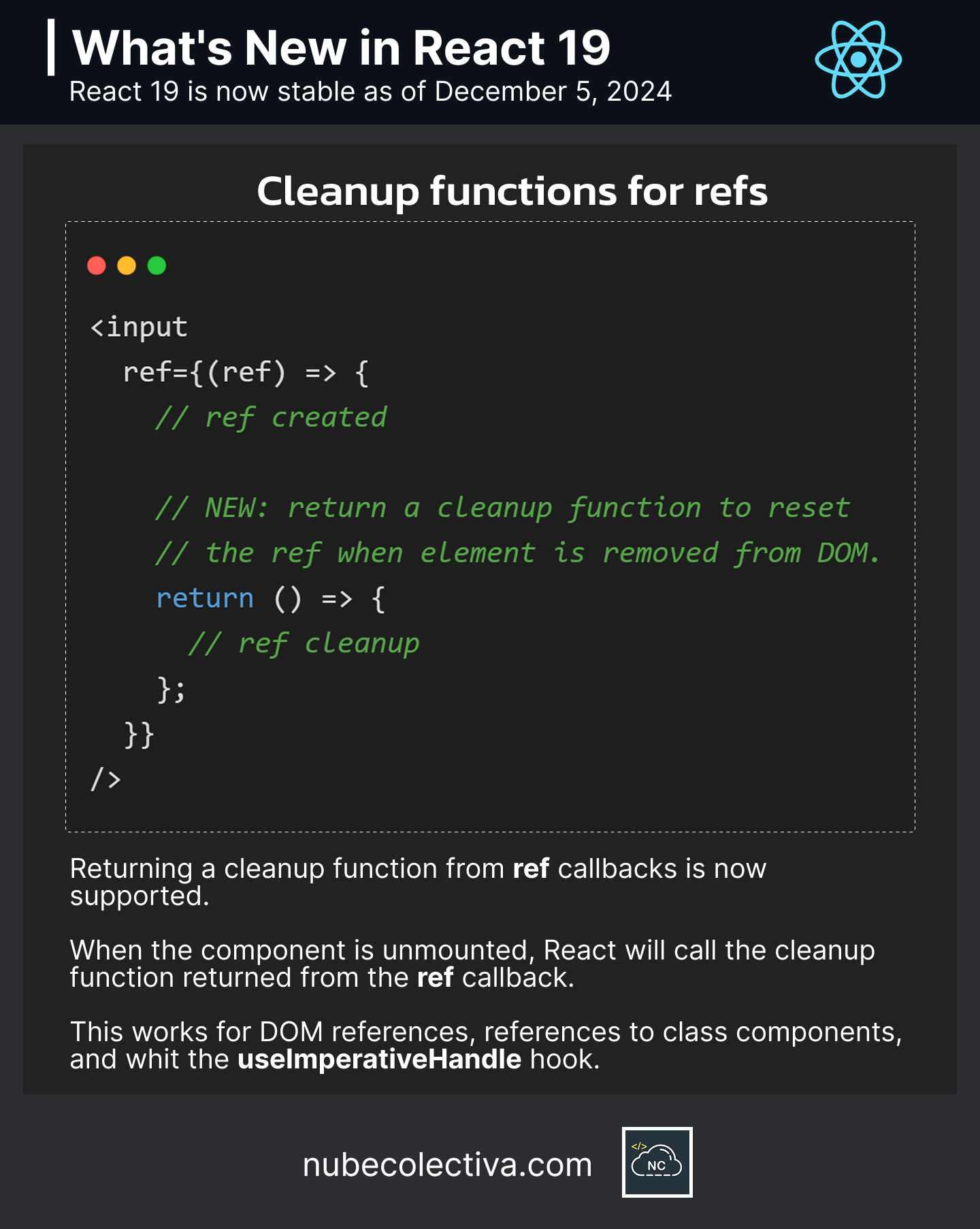 Ref Cleanup Functions in React 19