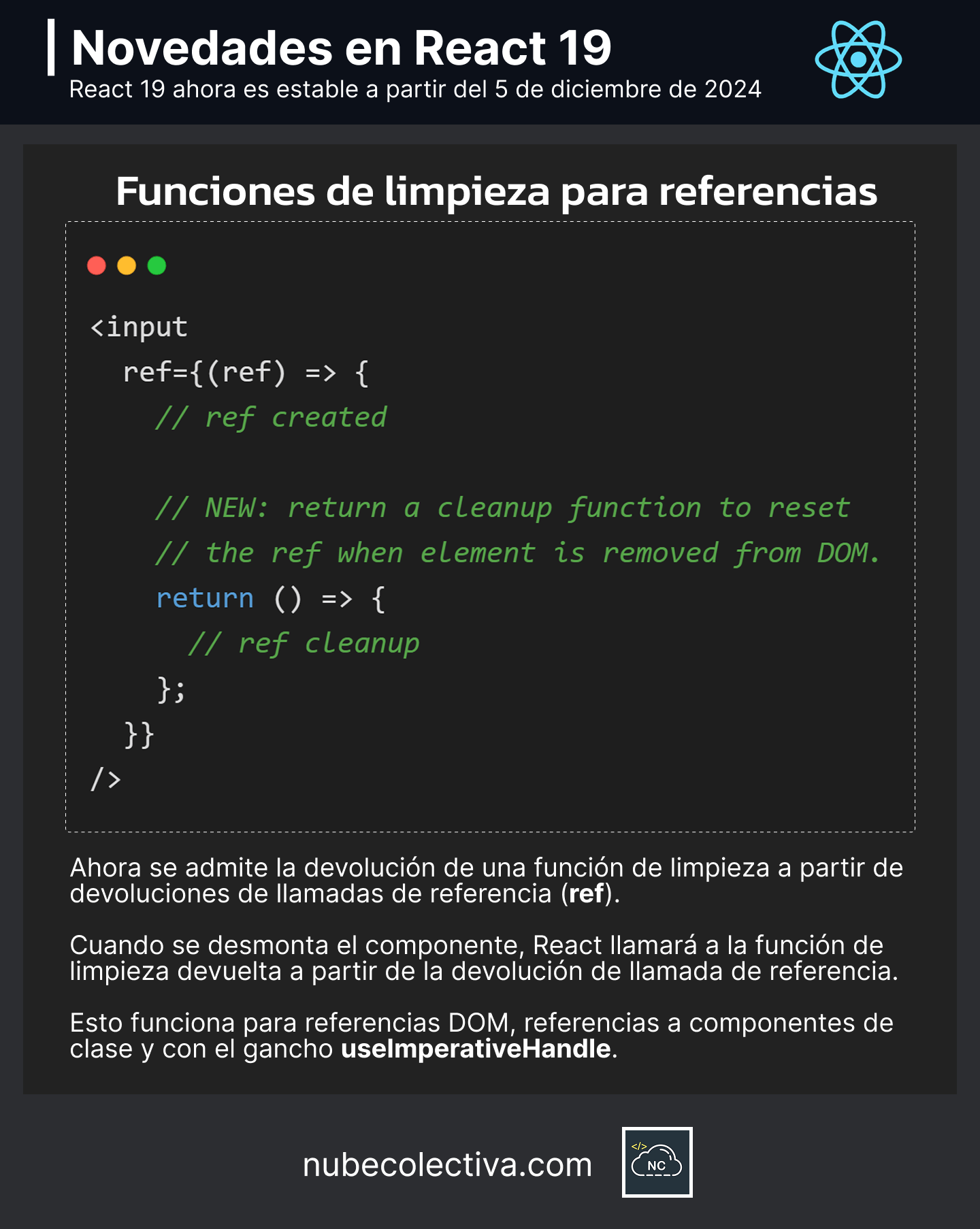 Funciones de Limpieza para ref en React 19