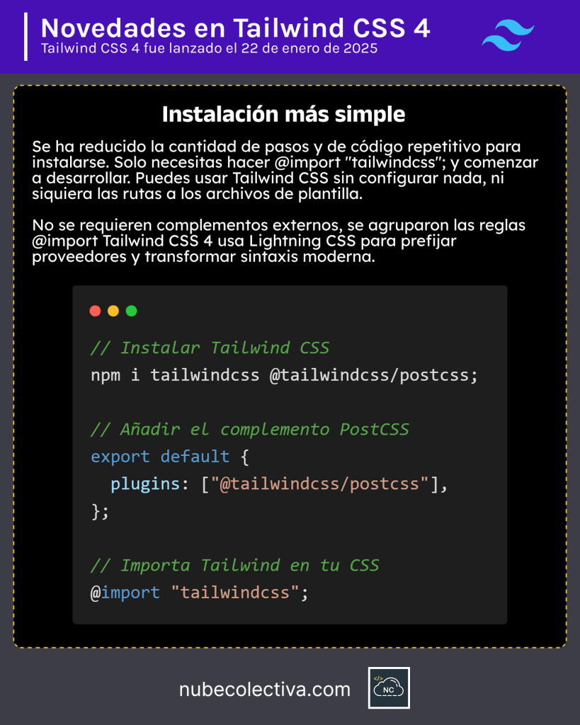Instalación Más Simple en Tailwind CSS 4