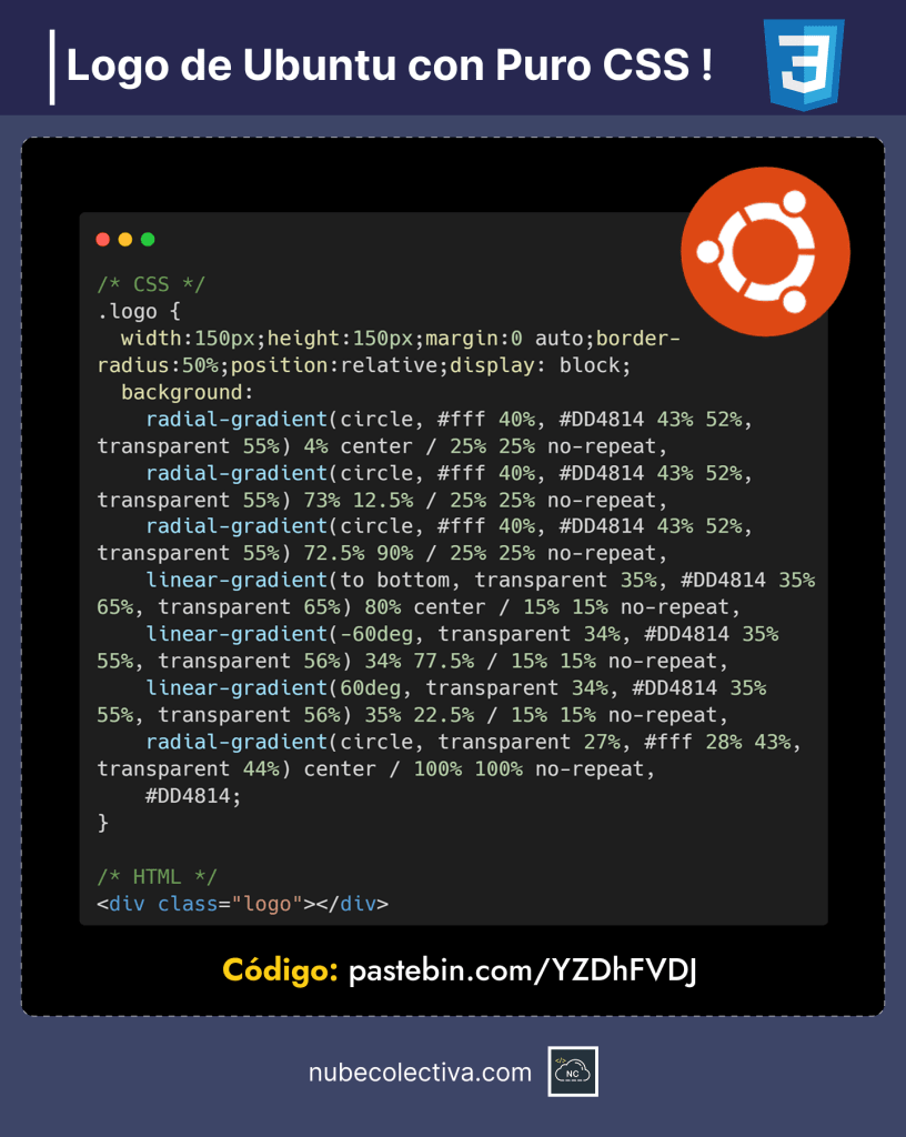 Logo de Ubuntu con Puro CSS