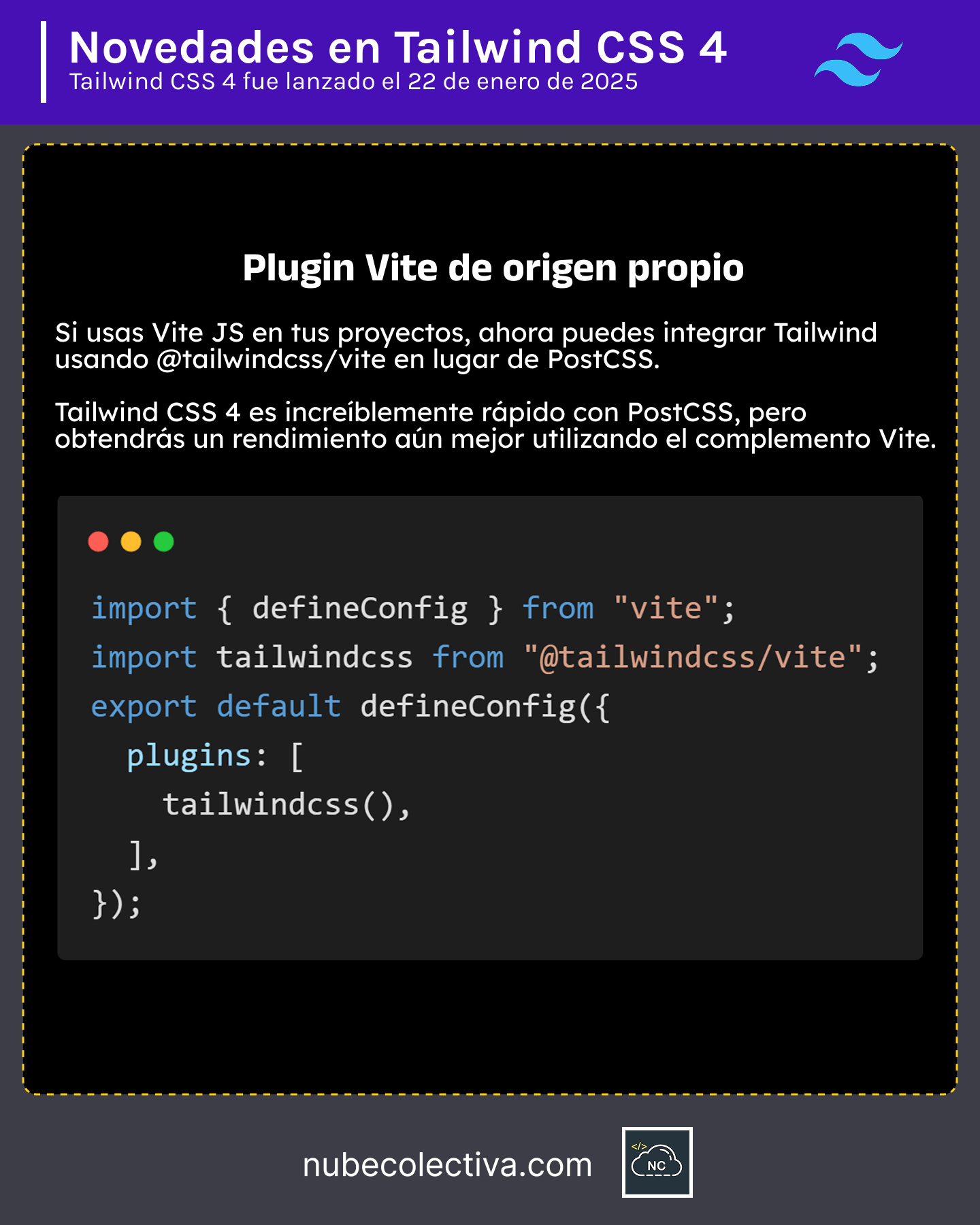 Vite es una herramienta que potencia el desarrollo web Plugin Vite de Origen Propio en Tailwind CSS 4