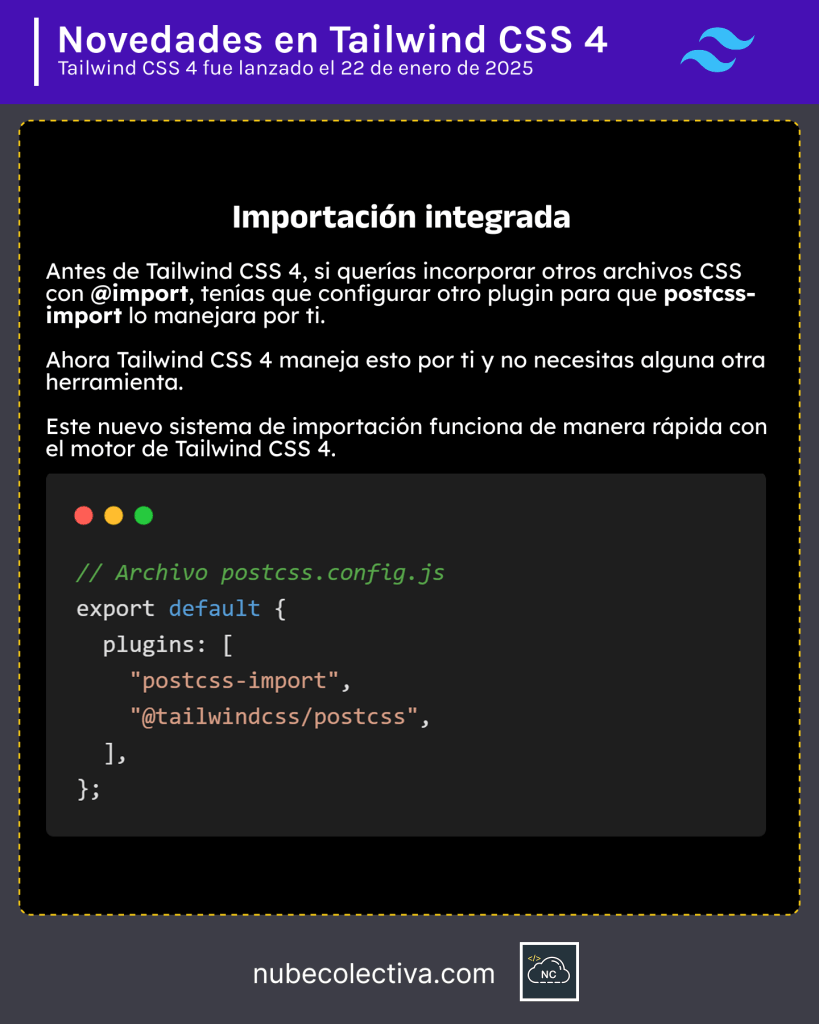 Importación Integrada en Tailwind CSS 4