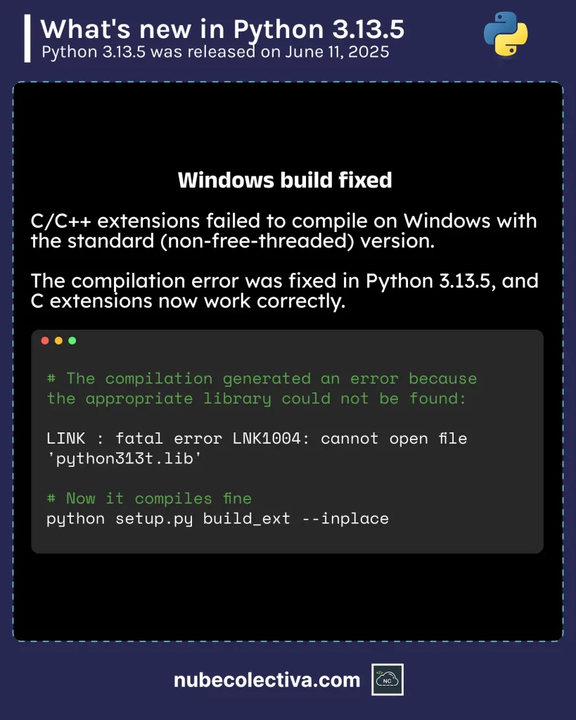 Fixed Compilation on Windows in Python 3.13.5