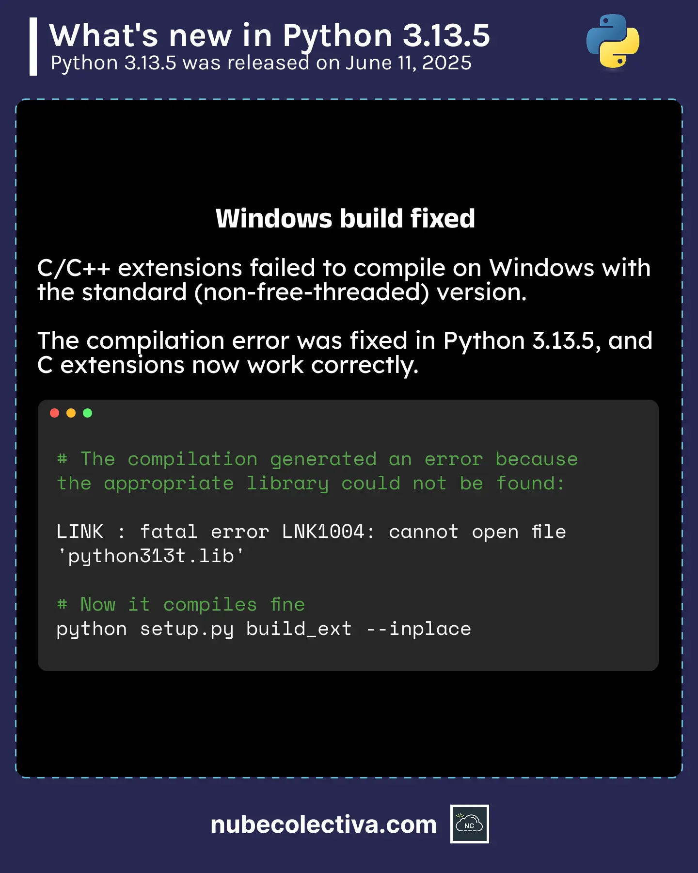 Fixed Compilation on Windows in Python 3.13.5