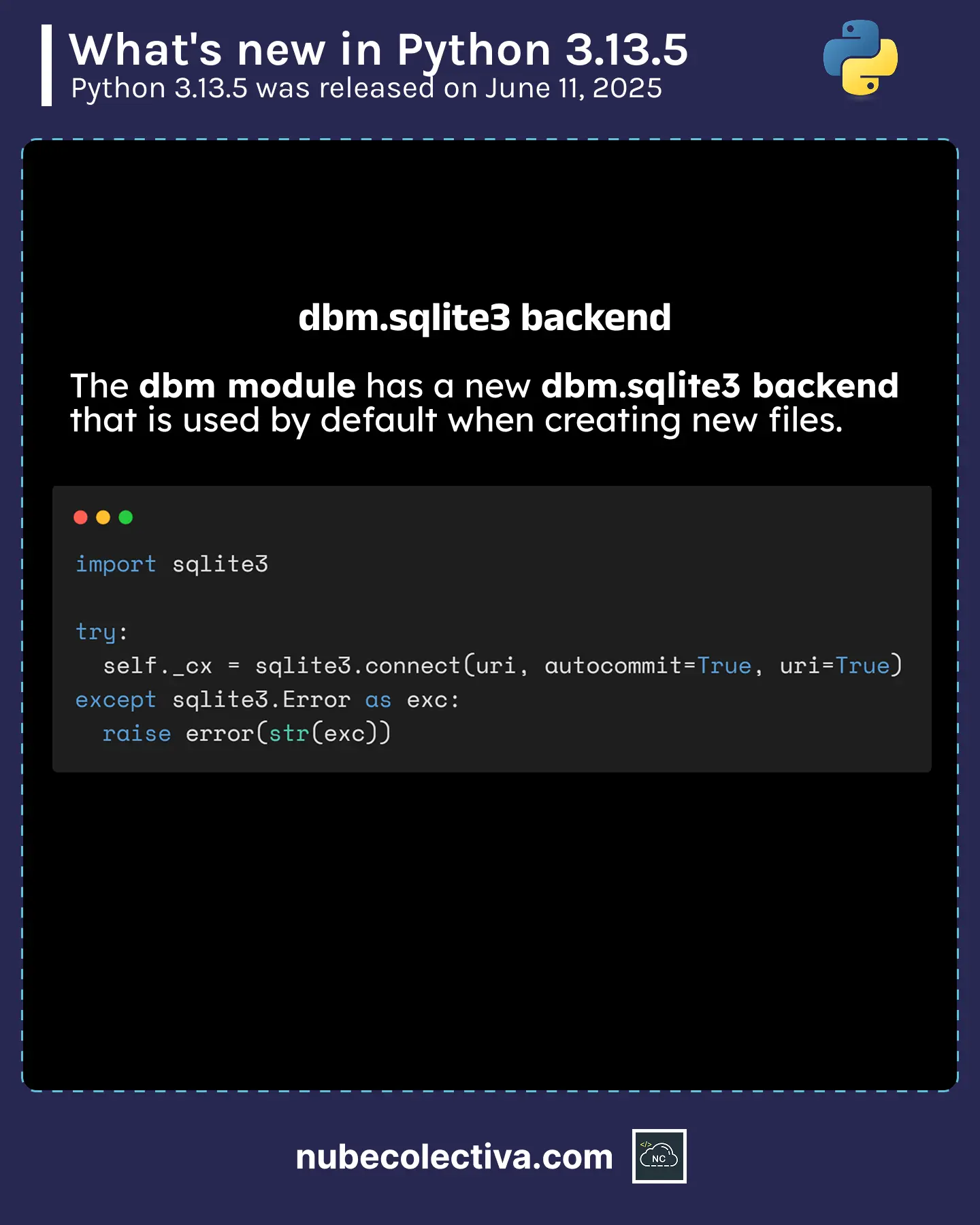Backend dbm.sqlite3 in Python 3.13.5