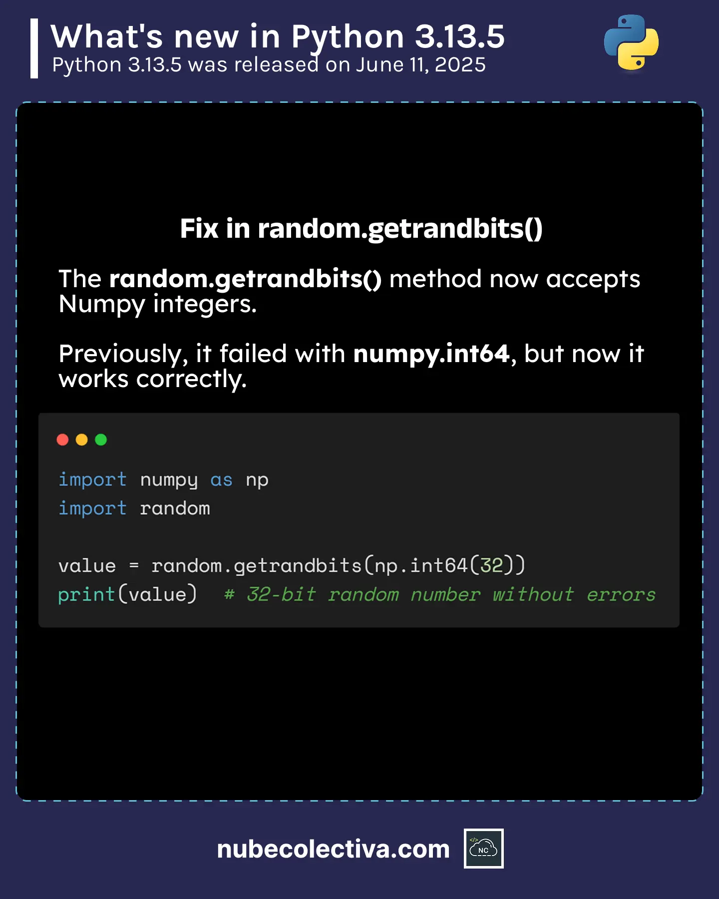 Fix for random.getrandbits() in Python 3.13.5