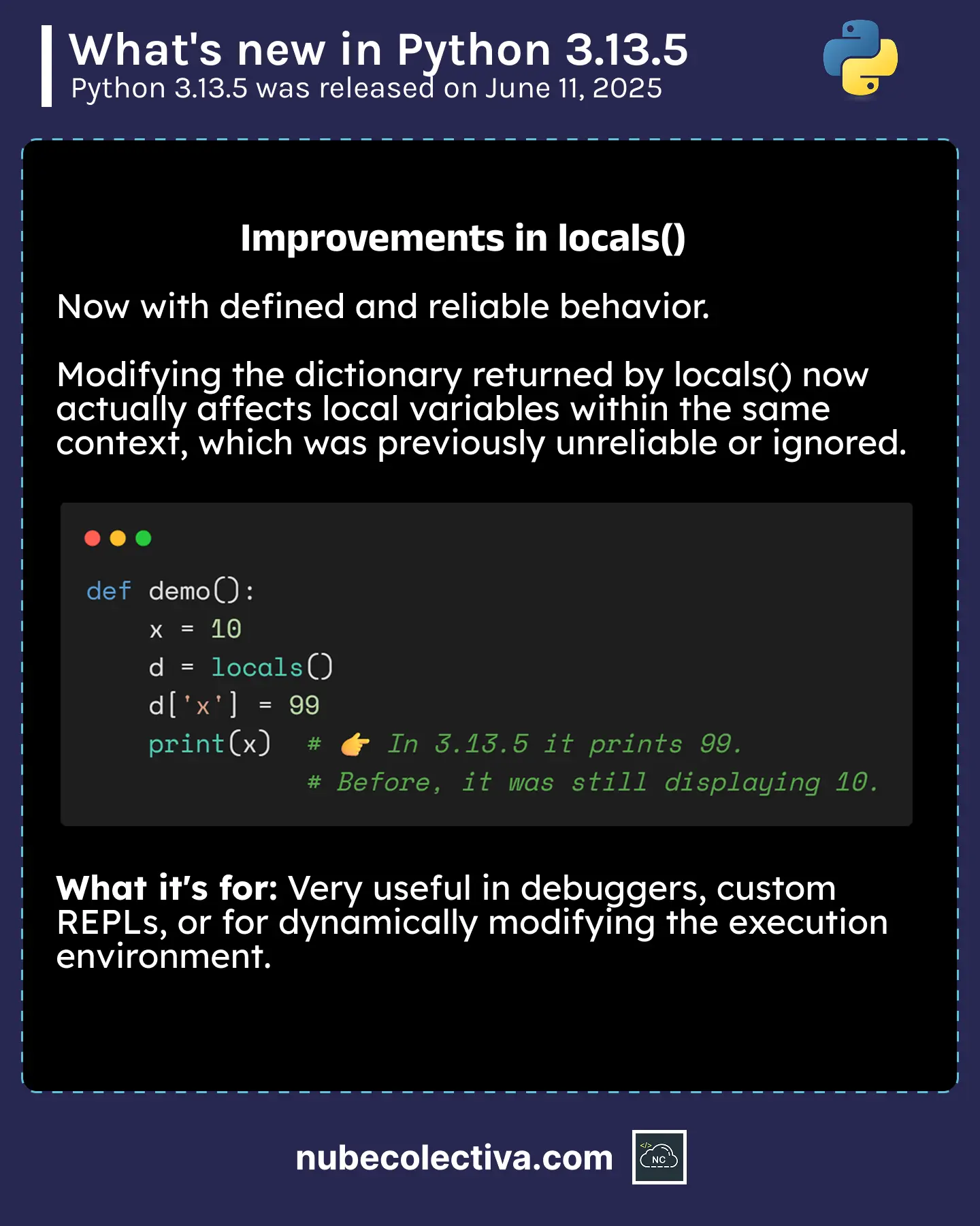 Improvements to locals() in Python 3.13.5
