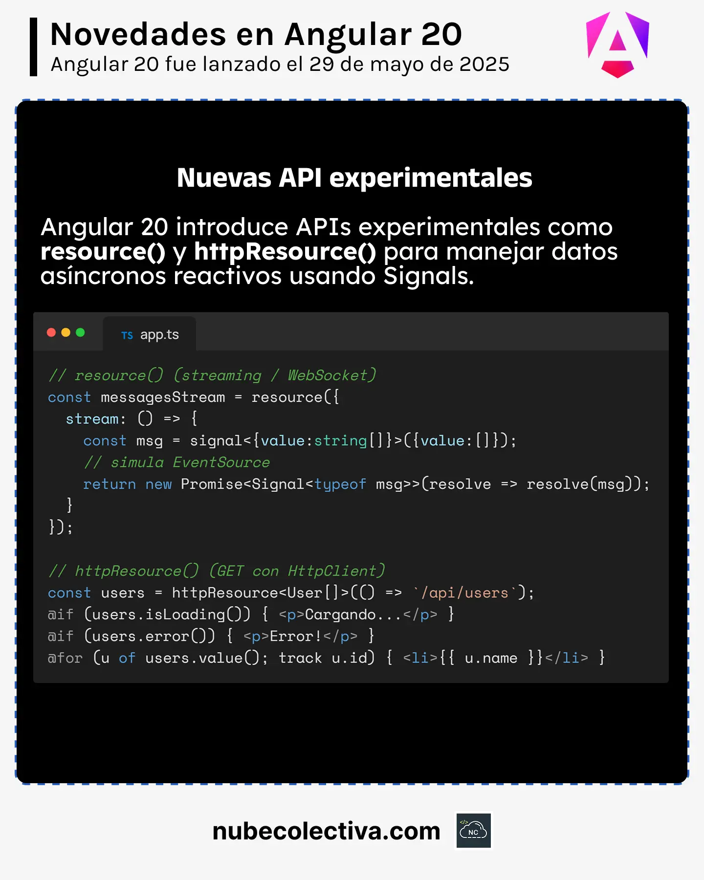Nuevas API Experimentales en Angular 20