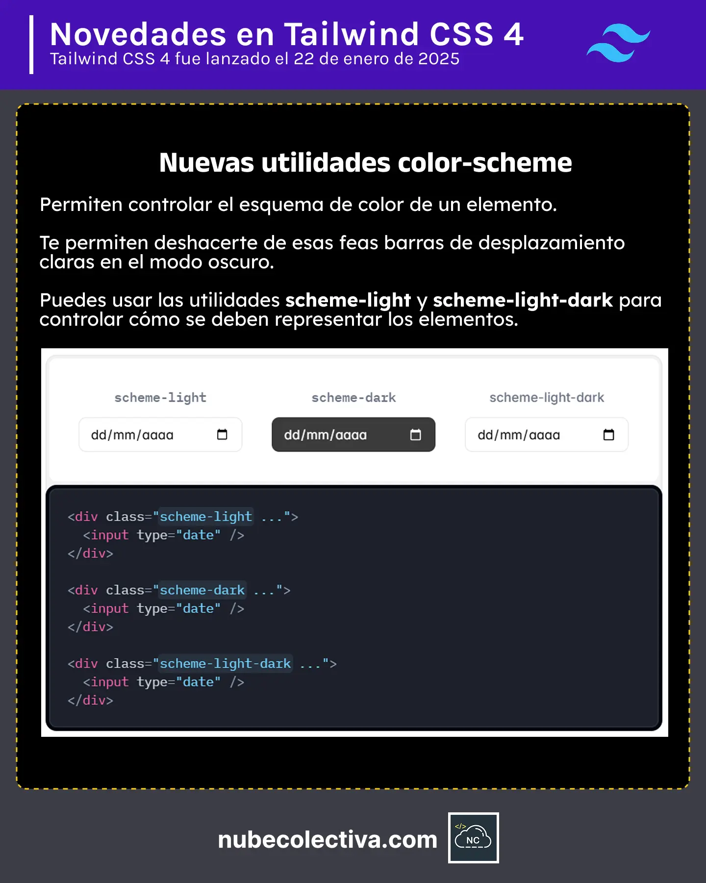 Utilidades color-scheme en Tailwind CSS 4