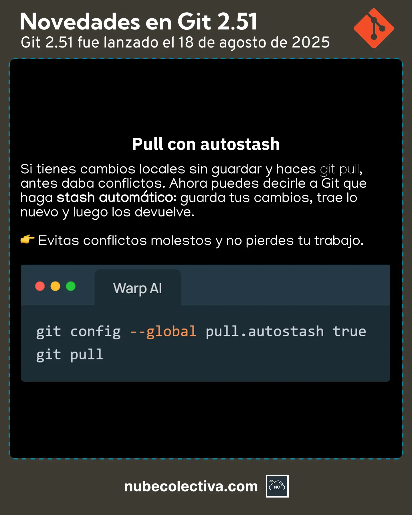 Pull con Autostash en Git 2.51
