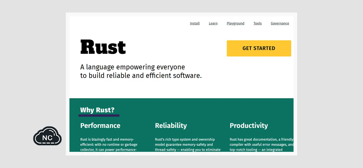 La curva de aprendizaje de Rust es media Página web de Rust