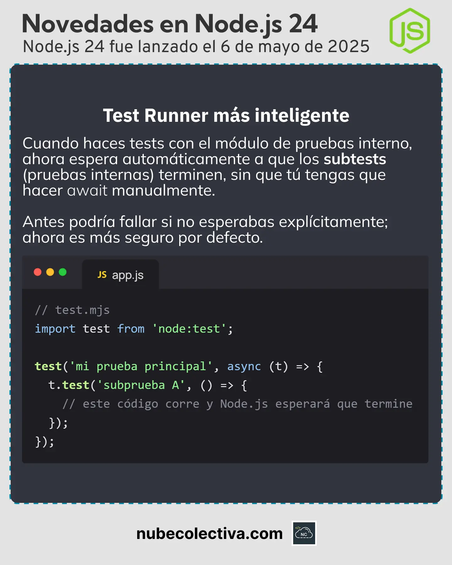 Test Runner más Inteligente en Node JS 24